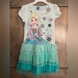 NEW Disney Frozen Elsa Dress 10 12 Tulle skirt NWOT Aqua Casual Play